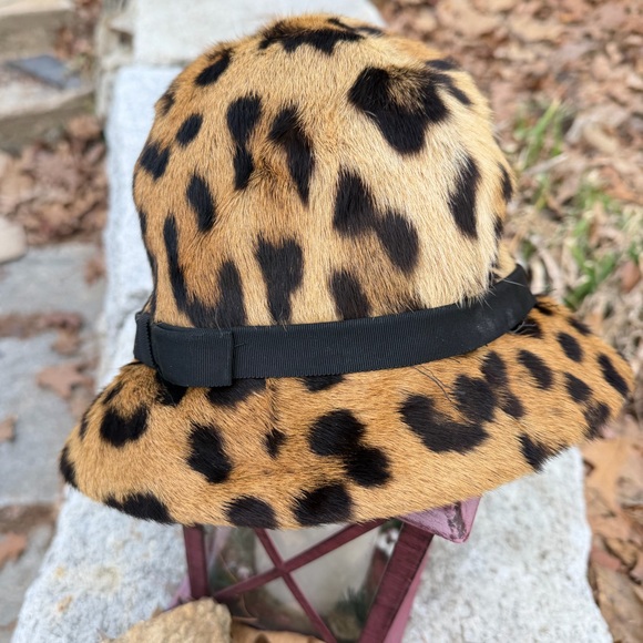 Vintage Leopard  REAL FUR Bucket Hat - Picture 6 of 16